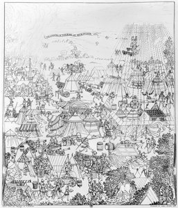 Obóz króla Henryka VIII w Marquison, lipiec 1544, wyryty przez Jamesa Basire