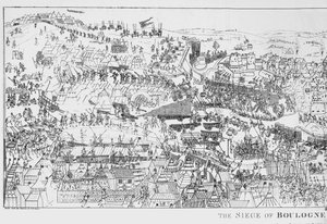 Oblężenie Boulogne przez króla Henryka VIII (1491-1547) w 1544, grawerowane przez Jamesa Basire, 1788 (patrz także 106603)