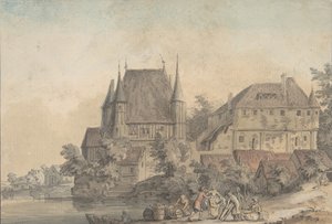 Widok wsi nad rzeką, 1766.