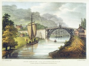 Żelazny most przez Severn w Ironbridge, Coalbrookdale, Anglia, zbudowany 1779 1795