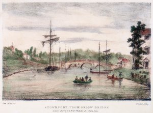 Stourport-on-Severn, Worcestershire, spod mostu, ok. 1795. autorstwa Samuel Ireland