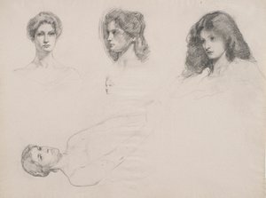Szkic kobiecych głów autorstwa Samuel Isham