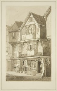 Old Houses, róg Long Row, Temple Street (ołówek i akwarela na papierze) autorstwa Samuel Jackson