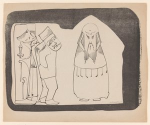 Fantazja: po lewej trzy cyfry po prawej, po prawej przednia figura w stylu chińskim autorstwa Samuel Jessurun de Mesquita (signed by artist)