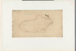 Leżący zebu autorstwa Samuel Jessurun de Mesquita (signed by artist)