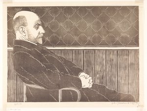 Portret Mauritsa van der Valk autorstwa Samuel Jessurun de Mesquita (signed by artist)