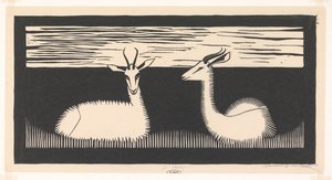 Dwie gazele autorstwa Samuel Jessurun de Mesquita (signed by artist)