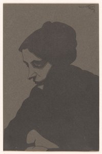 Kobieta w widoku w trzech czwartych po lewej stronie, z cieniem autorstwa Samuel Jessurun de Mesquita (signed by artist)