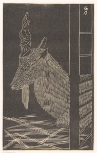 Koza Markhor (Siedzący jeleń w klatce) autorstwa Samuel Jessurun de Mesquita