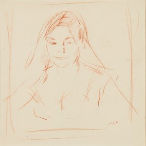 Dziewczyna z welonem (sangwina) autorstwa Samuel John Peploe