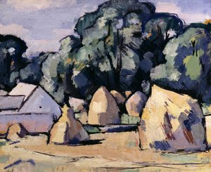 Budynki gospodarcze Laggan w pobliżu Dalbeattie (olej na desce) autorstwa Samuel John Peploe