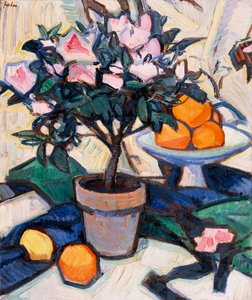 Różowa Azalia i Pomarańcze, ok. 1913 autorstwa Samuel John Peploe