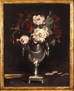 Czerwone i białe róże w srebrnej urnie, ok. 1897 r. autorstwa Samuel John Peploe