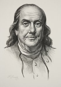 Benjamin Franklin (lito) autorstwa Samuel Johnson Woolf