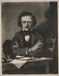 Edgar Allan Poe (lito) autorstwa Samuel Johnson Woolf