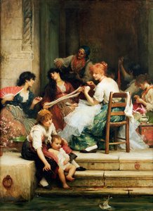 Życie weneckie, 1884 autorstwa Samuel Luke Fildes