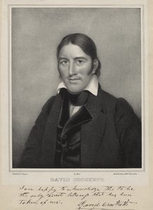 David Crockett, c.1835 (litografia na chine collé) autorstwa Samuel Osgood