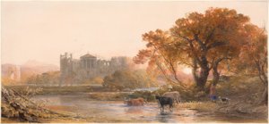 Wieczór we Włoszech — opuszczona willa autorstwa Samuel Palmer