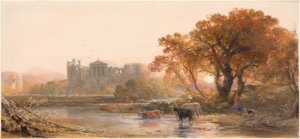 Wieczór we Włoszech — opuszczona willa autorstwa Samuel Palmer