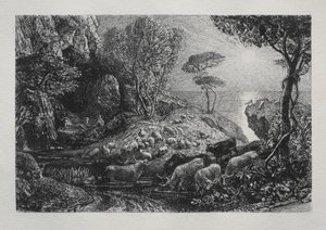 Moeris i Galatea autorstwa Samuel Palmer