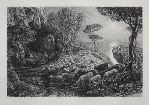 Moeris i Galatea, 1883. autorstwa Samuel Palmer