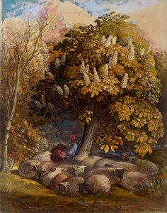 Pastorał z kasztanem, ok. 1830-1831 autorstwa Samuel Palmer