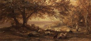 Zacieniona cisza (akwarela) autorstwa Samuel Palmer