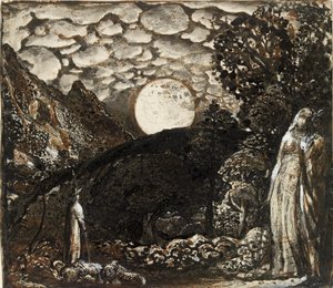Pasterze pod pełnią księżyca, c1829-1830 autorstwa Samuel Palmer