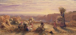 Zachód słońca nad Polami Kłosów autorstwa Samuel Palmer