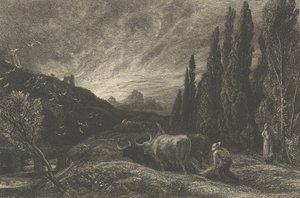 Wczesny oracz, czyli poranek w górach, przed 1861 r. autorstwa Samuel Palmer