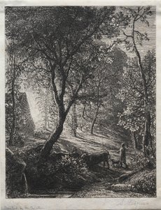Chata pasterza, 1850 r. autorstwa Samuel Palmer