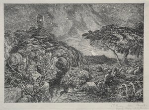 Samotna Wieża, 1879. autorstwa Samuel Palmer