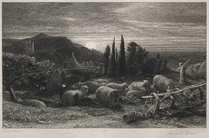 Wschodzący Księżyc autorstwa Samuel Palmer
