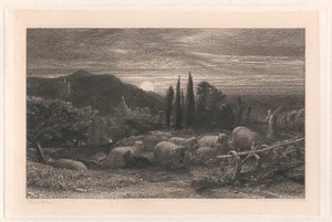 Wschodzący Księżyc autorstwa Samuel Palmer