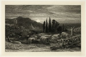 Wschodzący Księżyc autorstwa Samuel Palmer