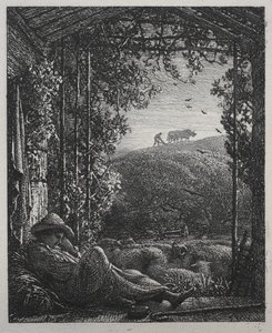 Śpiący pasterz, 1857. autorstwa Samuel Palmer