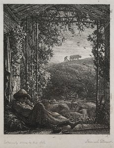 Śpiący pasterz, 1857. autorstwa Samuel Palmer