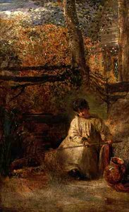 Młody wędkarz (olej na pokładzie) autorstwa Samuel Palmer