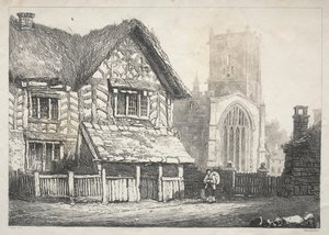 Seria starożytnych budynków i wiejskich domków w północnej Anglii: Helmsley, 1821. autorstwa Samuel Prout