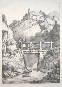 Seria starożytnych budynków i wiejskich domków w północnej Anglii: Runswick, 1821. autorstwa Samuel Prout
