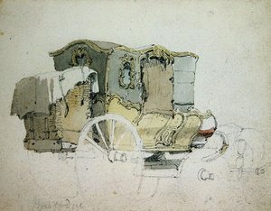 Ornamental Coach (pióro i tusz oraz akwarela na papierze) autorstwa Samuel Prout