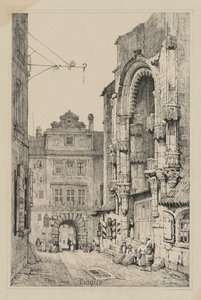 Facimilia szkiców wykonanych we Flandrii i Niemczech: Kościół Thein, Praga autorstwa Samuel Prout