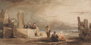 Postacie na plaży autorstwa Samuel Prout