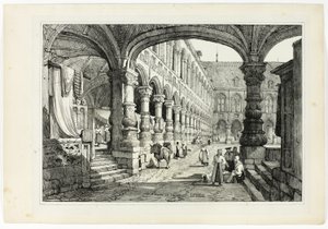 Pałac Książęcy, Liege autorstwa Samuel Prout
