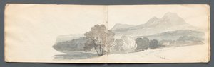 Szkicownik: Wzgórza Eildon, 1814. autorstwa Samuel Prout