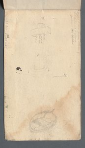 Sketchbook: Study of Cross and Rowboat na tylnej okładce, 1814. autorstwa Samuel Prout