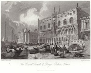 Kanał Grande i Pałac Dożów autorstwa Samuel Prout