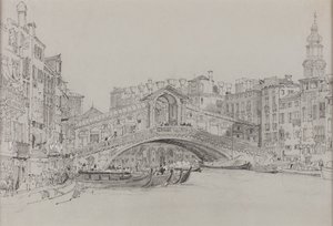 Rialto, Wenecja, data nieznana (akwarela na papierze) autorstwa Samuel Prout