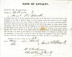 Przysięga lojalności Samuela R. Blacka z Missouri, hrabstwo St. Louis autorstwa Samuel R. Black