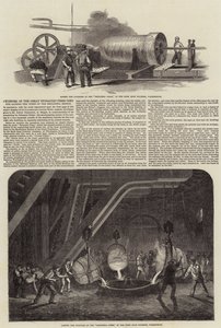 Cylinder wielkiej prasy hydraulicznej używanej do podnoszenia rur mostu Britannia autorstwa Samuel Read